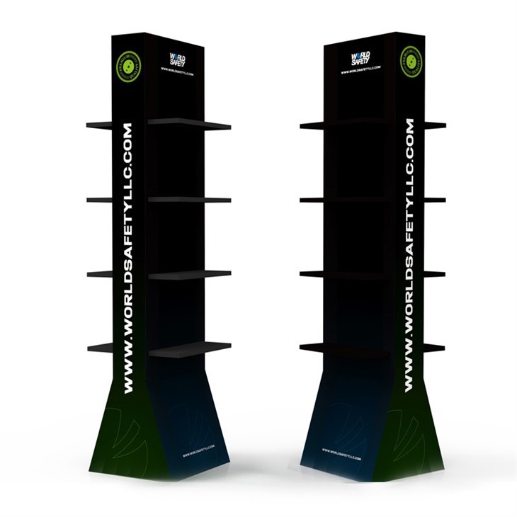 Double Side Cardboard Floor Display Shelf